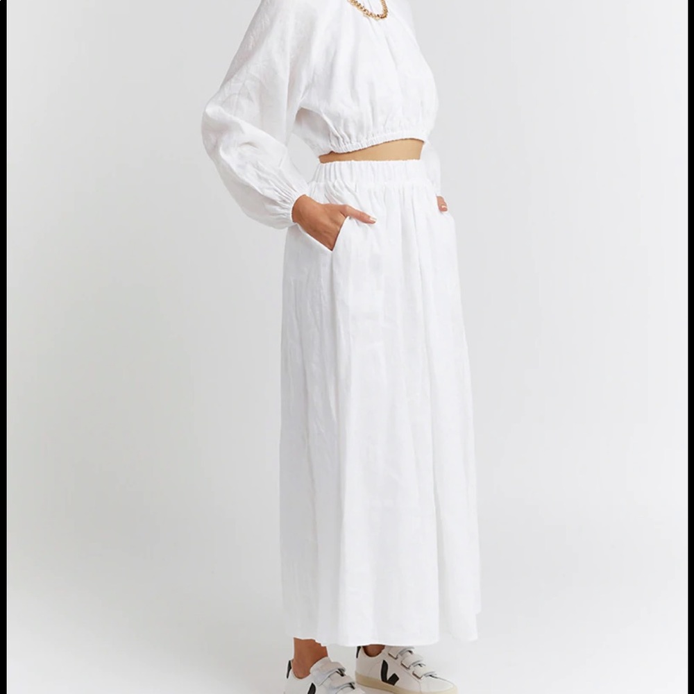 White linen skirt